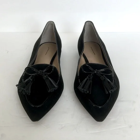 Ann Taylor Women's Tassel Penny Loafer Flat Suede Slip On Black Shoes Size 8.5M - Picture 5 of 7